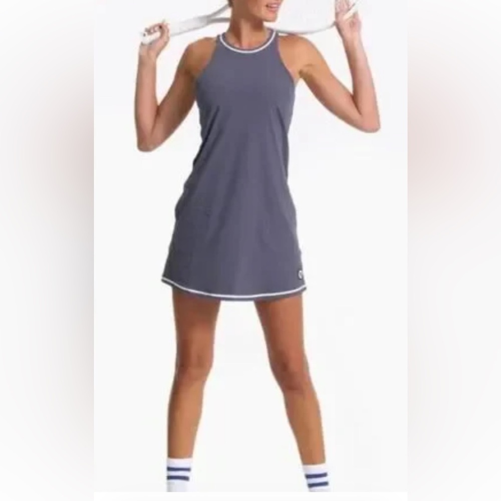 Vuori Volley Tennis Dress - Azure Blue with Pockets